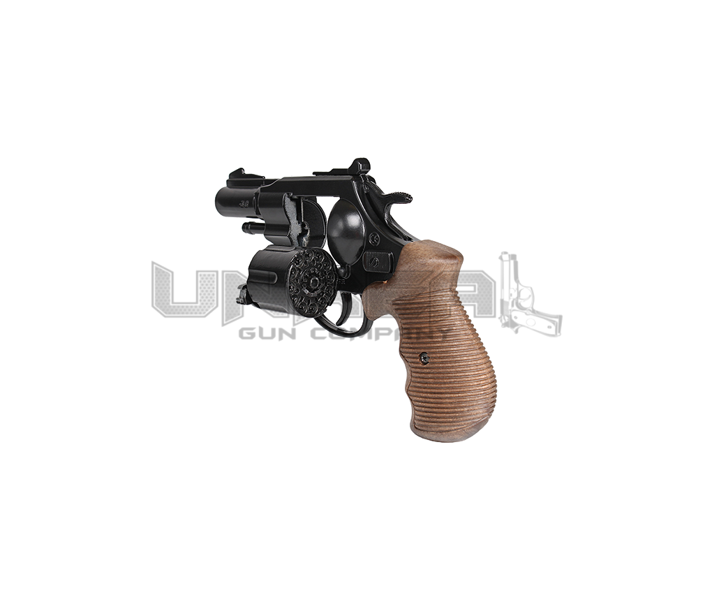 Police Python 2" Colt Revolver - 12-Shot - Diecast Metal - Brown/Black with Box