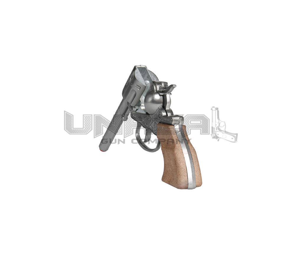 Cowboy Revolver - Diecast Metal - 100-Shots - Brown/Nickel with Box