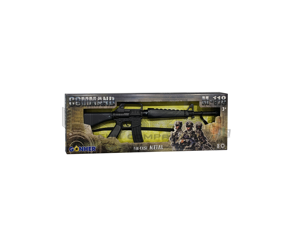 Diecast M-16 RiflE Black 8 Shots