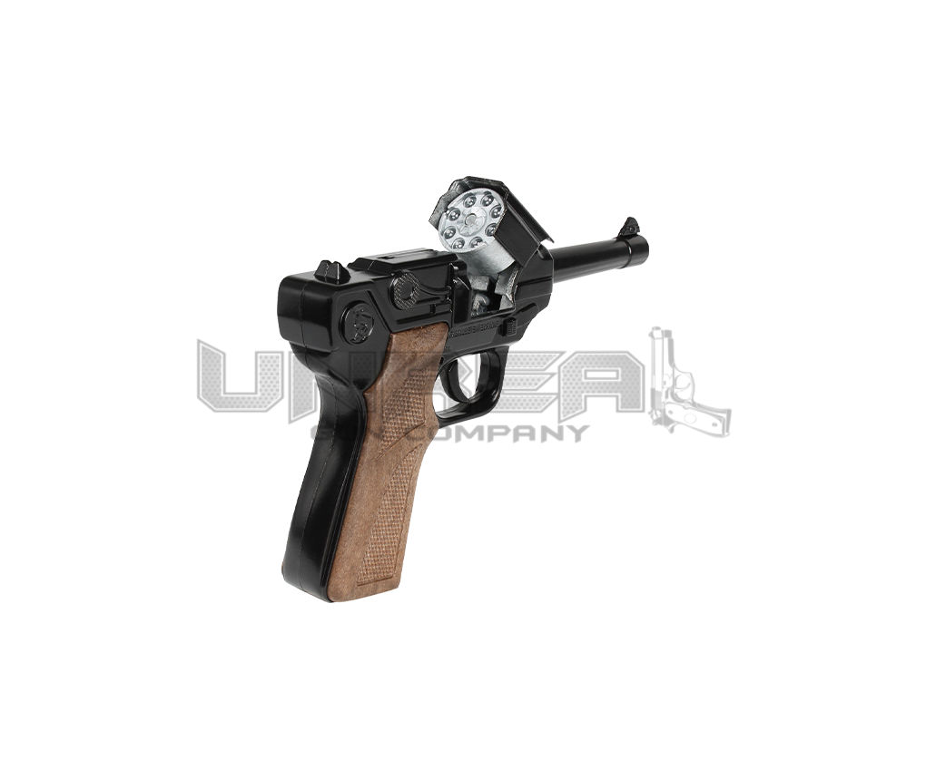 Police Luger Pistol 8 Shots, Black, Box