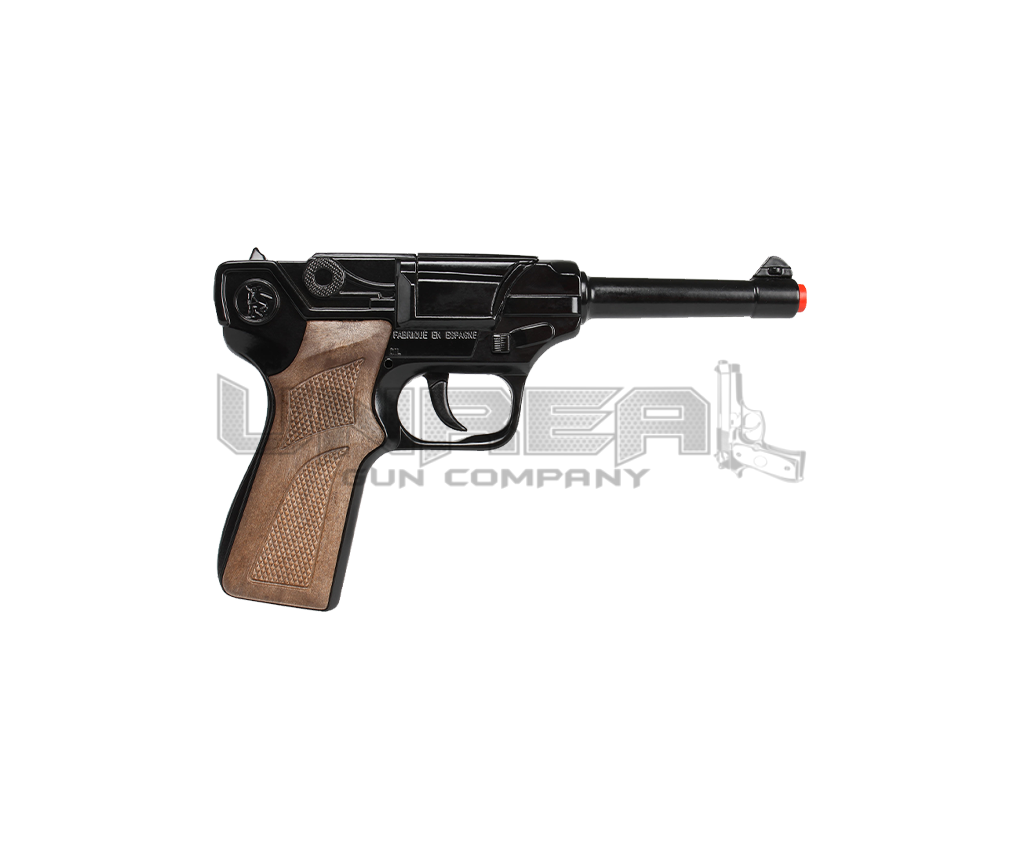 Police Luger Pistol 8 Shots, Black, Box