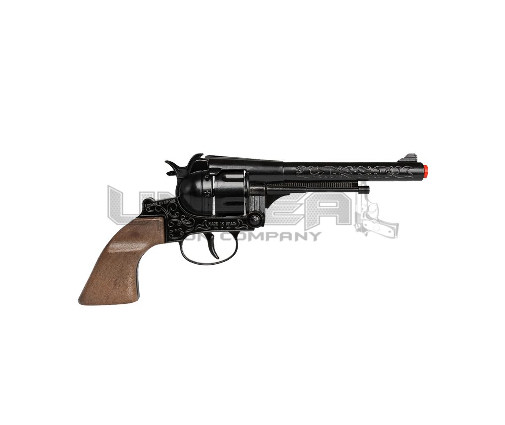 Cowboy Revolver - Diecast Colt Navy 1851 - 12-Shots - Brown/Black with Box