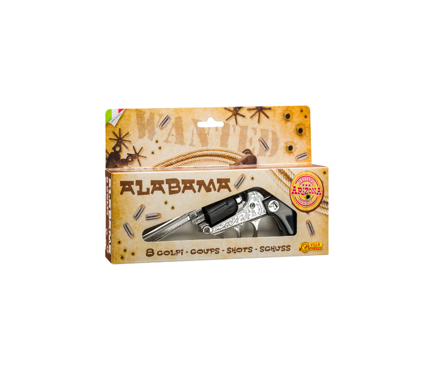 Western Revolver - Arizona Gun Silver - 8-Shot with Box