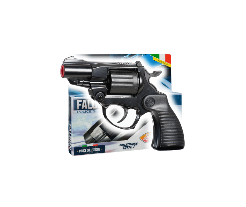 Police Revolver - Falcon Gun Black - 12-shot with Box