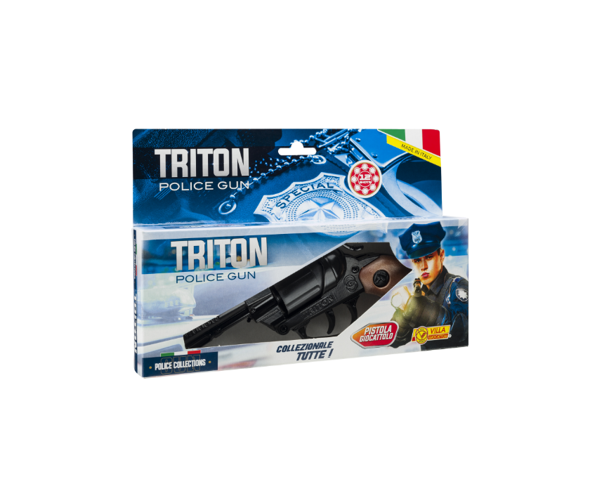 Police Revolver - Triton Gun Black - 12-shot with Box