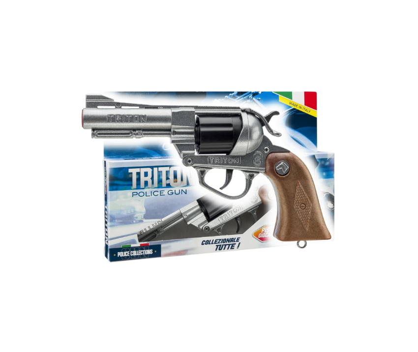 Police Revolver - Triton Gun Silver - 12-shot with Box