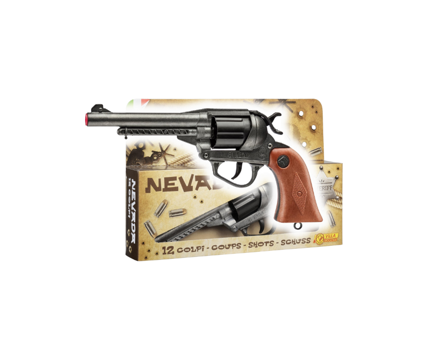 Western Revolver - Nevada Gun Old Metal - 12-Shot with Box
