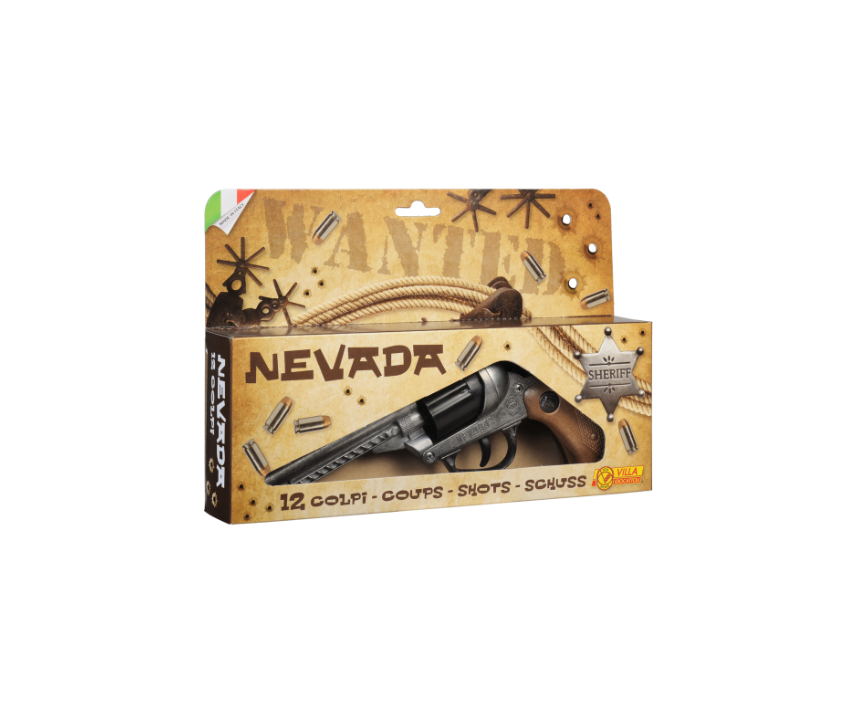 Western Revolver - Nevada Gun Old Metal - 12-Shot with Box