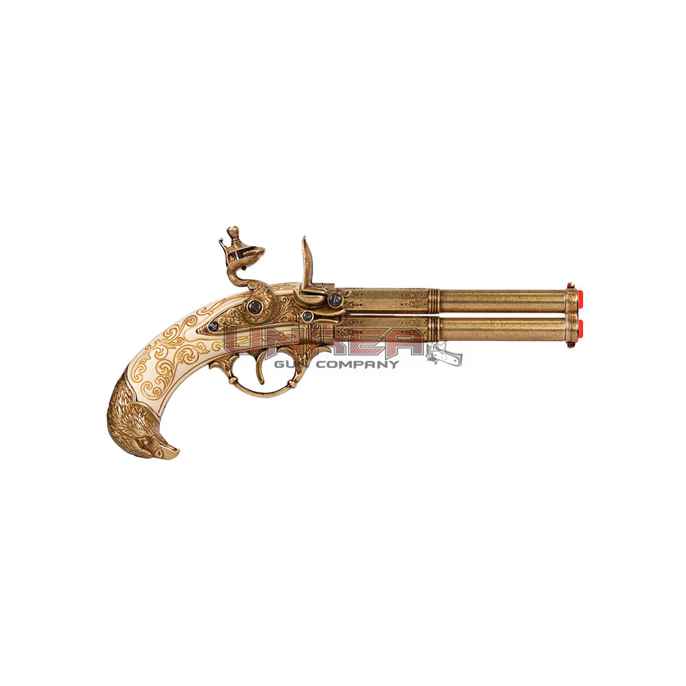 Revolving 2 Barrel Flintlock Pistol, France 18th. C.
