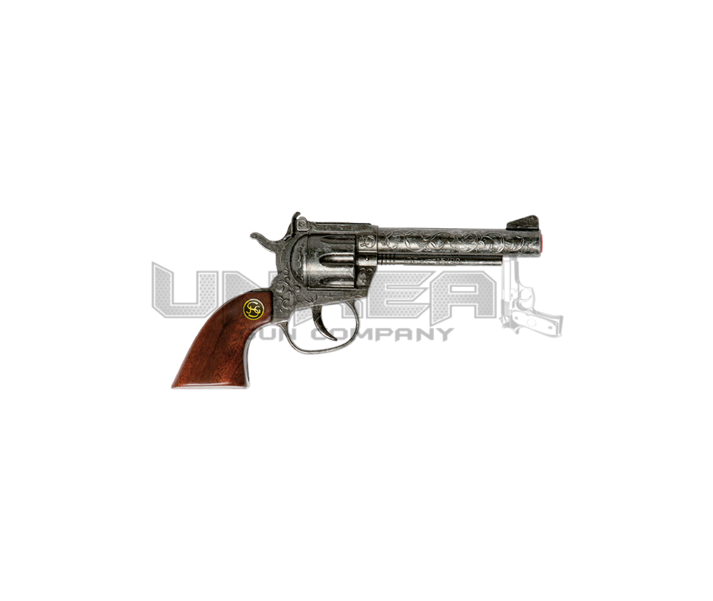 Sheriff Antique Revolver - 100-Shot - Brown/Silver - 17.5 cm