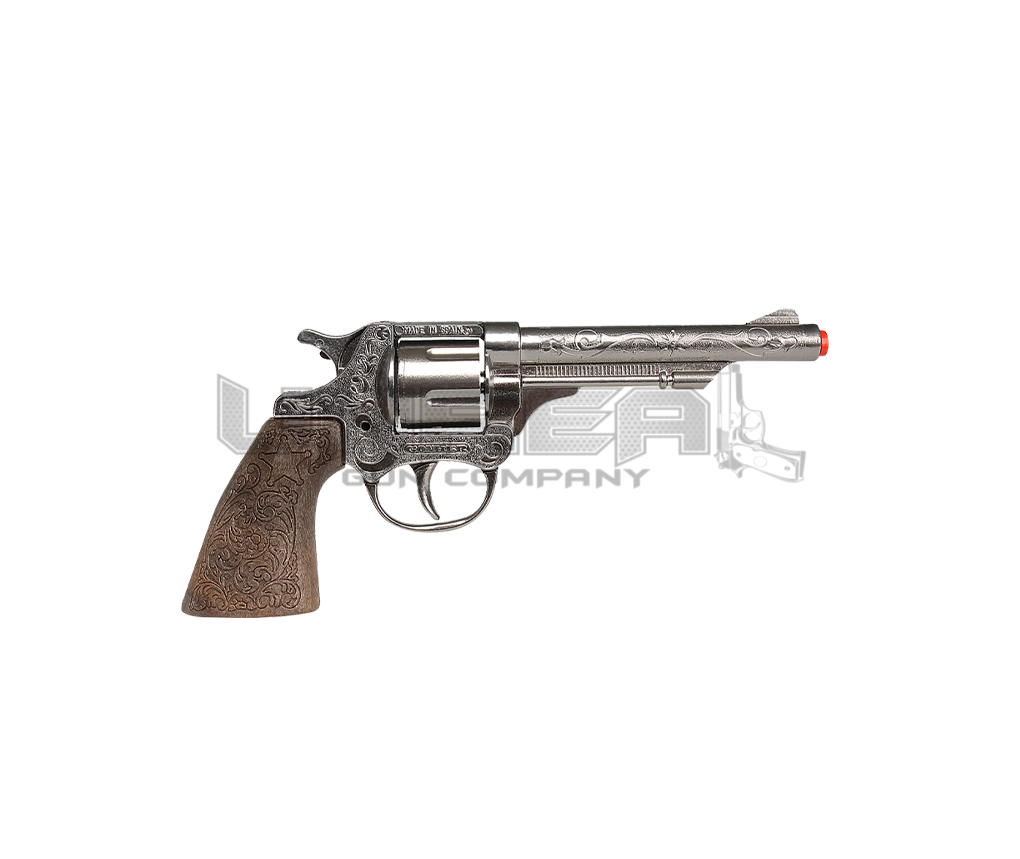 Cowboy Revolver - 8-Shots - Diecast Metal - Brown/Black with Box