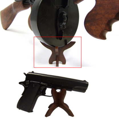 Wooden Stand For Revolvers & Pistols - 11cm