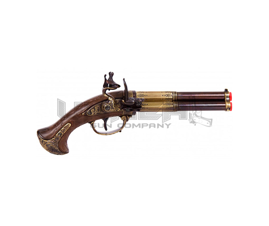 Revolving 3 Barrel Flintlock Pistol, France 18th C. - 5309