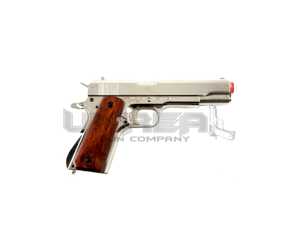Nickel Automatic .45 Pistol M1911A1, USA 1911 (WWI & II)  - 24cm