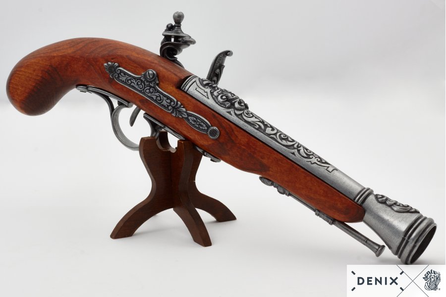 18th Century Flintlock Pirate Pistol (Left-Handed), 37cm Model: 3/1126/G