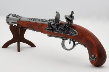 18th Century Flintlock Pirate Pistol (Left-Handed), 37cm Model: 3/1126/G