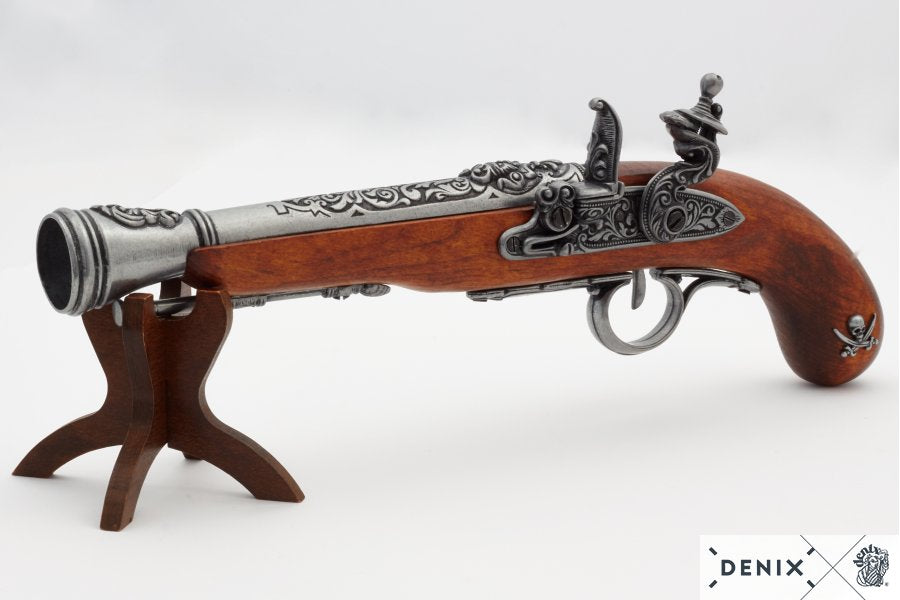 18th Century Flintlock Pirate Pistol (Left-Handed), 37cm Model: 3/1126/G