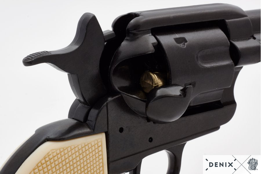 7.5 Inch Caliber .45 Peacemaker Revolver Colt 1873 USA Ivory Handle Black Barrel - 35 cm - Model: 3/1109/N