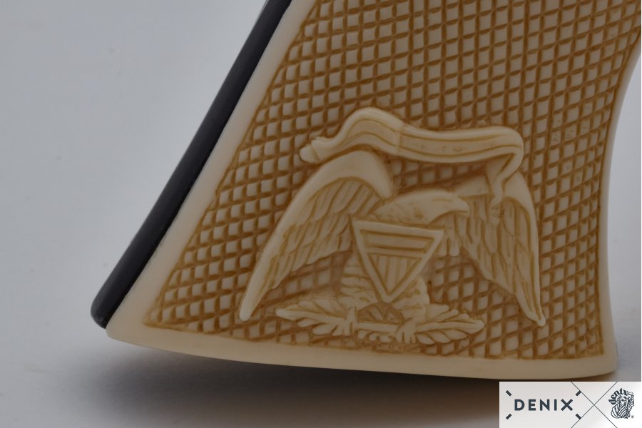 7.5 Inch Caliber .45 Peacemaker Revolver Colt 1873 USA Ivory Handle Black Barrel - 35 cm - Model: 3/1109/N