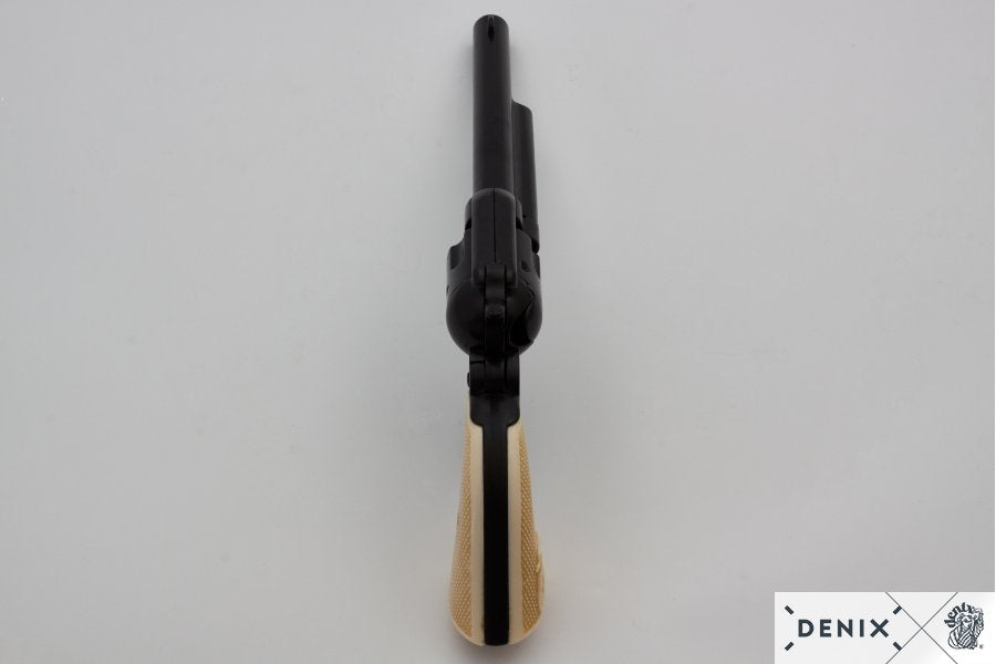 7.5 Inch Caliber .45 Peacemaker Revolver Colt 1873 USA Ivory Handle Black Barrel - 35 cm - Model: 3/1109/N
