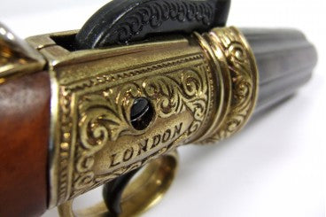 18th Century 6 Barrel Pepper-Box Flintlock Revolver, England 1840 Wooden Handle Metal Barrel 22.5cm Model: 3/5071
