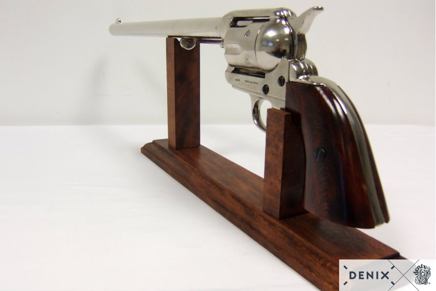 12 Inch Caliber .45 Peacemaker Revolver, USA 1873 Wooden Handle Metal Barrel 46cm - 6303