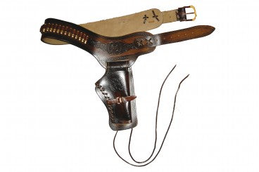 Leather Cartridge Belt For One Revolver - 112cm