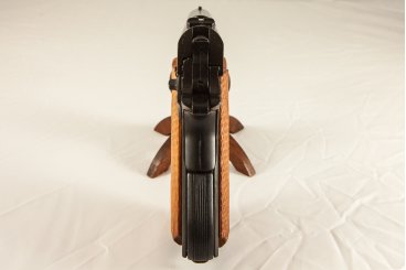 Black Automatic .45 Pistol M1911A1, USA 1911 (WWI & II) Wooden Handle - 24cm