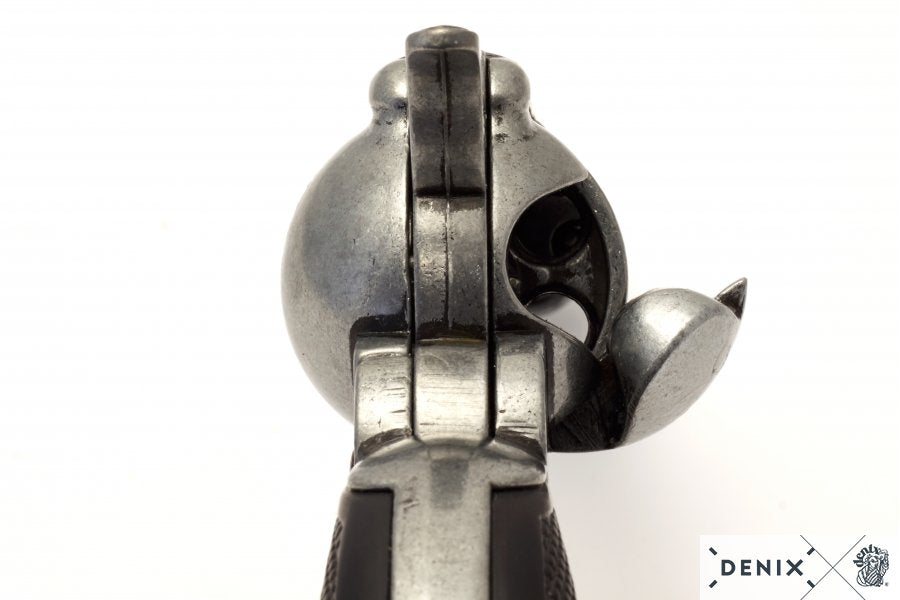 5.5 Inch Caliber .45 Peacemaker Revolver 1873 Black Handle Nickle Barrel USA 30 cm Model: 3/1150/Nq