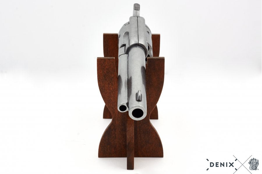 5.5 Inch Caliber .45 Peacemaker Revolver 1873 Black Handle Nickle Barrel USA 30 cm Model: 3/1150/Nq