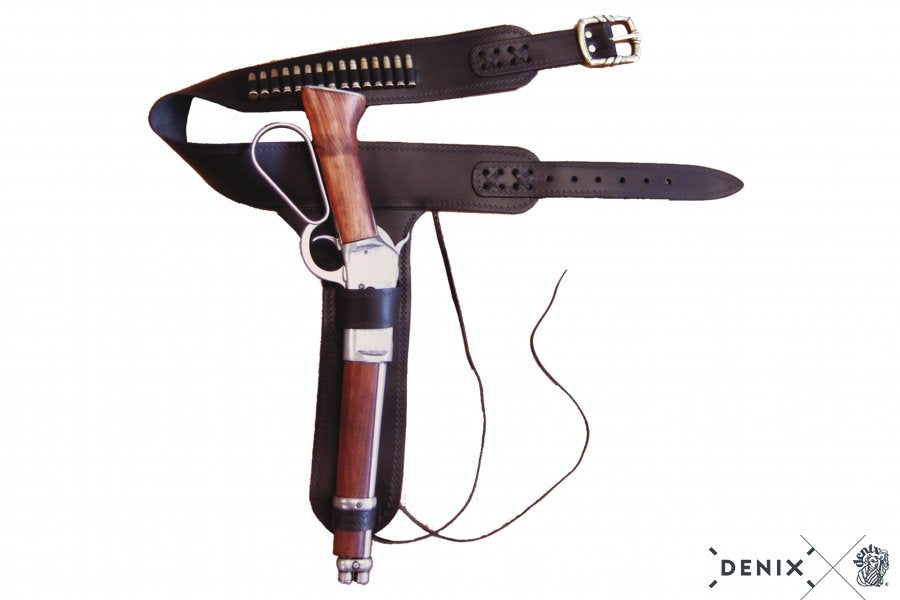 Holster Leather Cartridge Belt For Mare'S Leg Rifle, Brown 121cm Model: 3/701