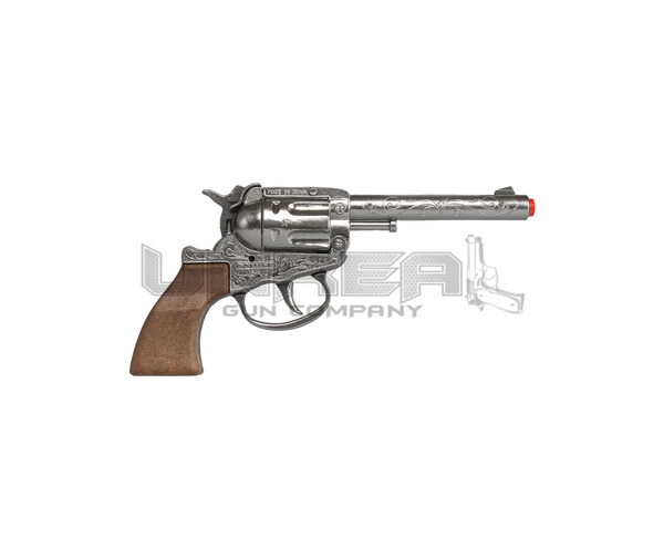 Cowboy Revolver - Diecast Metal - 100-Shots - Brown/Nickel with Box