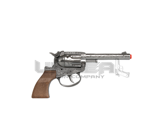 Cowboy Revolver - Diecast Metal - 100-Shots - Brown/Nickel with Box