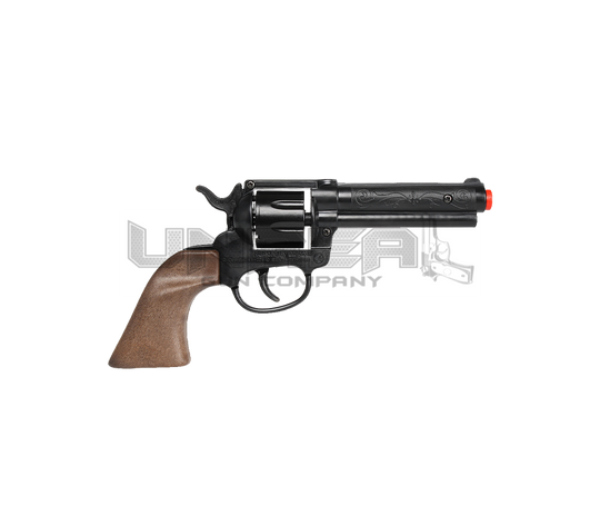 Cowboy Revolver - Diecast Metal and Plastic - 8-Shots - Brown/Black with Box