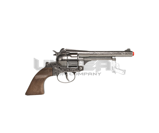 Cowboy Revolver - Diecast Colt Navy 1851  - 12-Shots - Brown/Nickel with Box