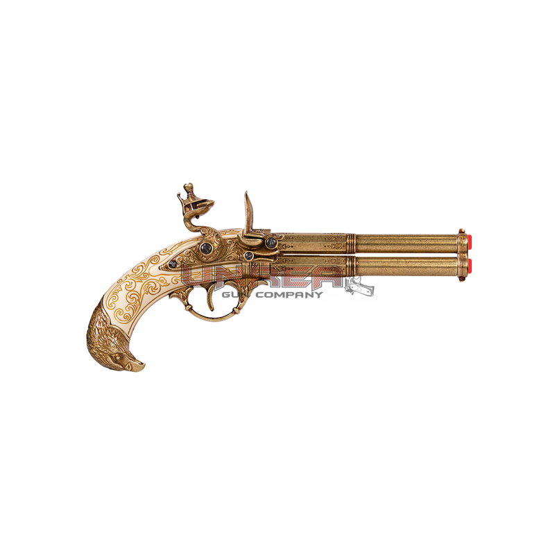 Revolving 2 Barrel Flintlock Pistol, France 18th. C.