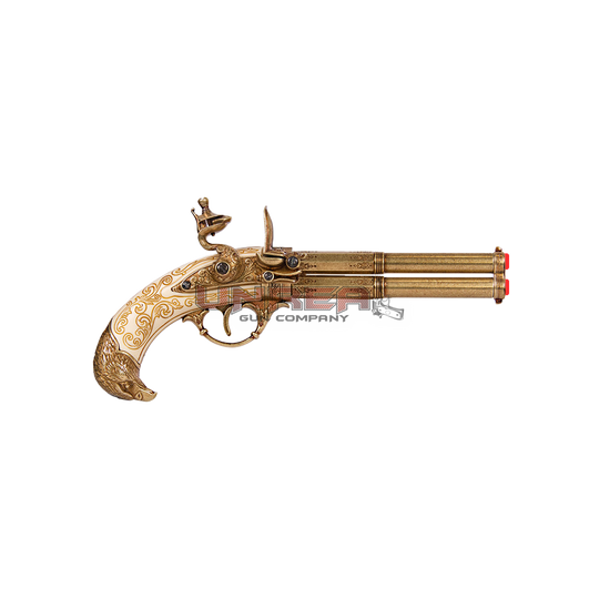 Revolving 2 Barrel Flintlock Pistol, France 18th. C.