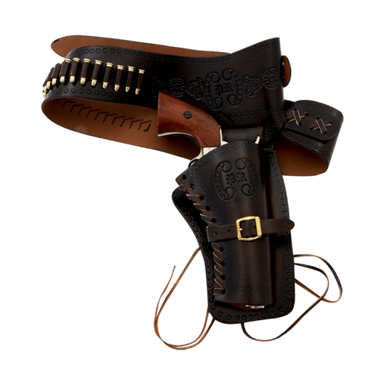 Leather Cartridge Belt For One Revolver - 112cm