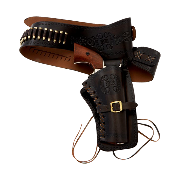 Leather Cartridge Belt For One Revolver - 112cm