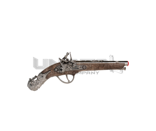 Pirate Pistol - Diecast Metal and Plastic - 1-Shot - Brown/Nickel with Box