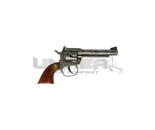 Sheriff Antique Revolver - 100-Shot - Brown/Silver - 17.5 cm