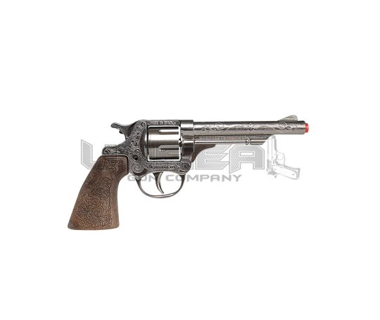 Cowboy Revolver - 8-Shots - Diecast Metal - Brown/Black with Box