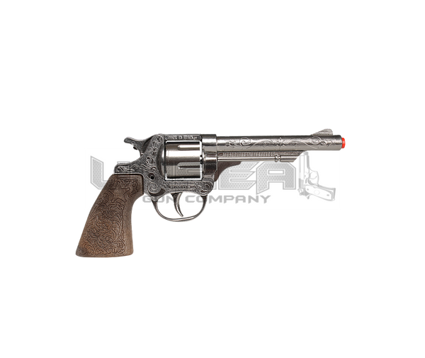 Cowboy Revolver - 8-Shots - Diecast Metal - Brown/Black with Box