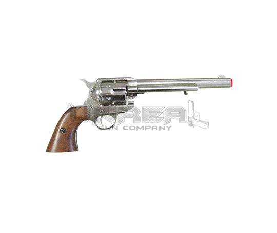 7.5 Inch Caliber .45 Peacemaker Revolver USA 1873, Wooden Handle Nickel Barrel 35cm Model: 3/1107/Nq