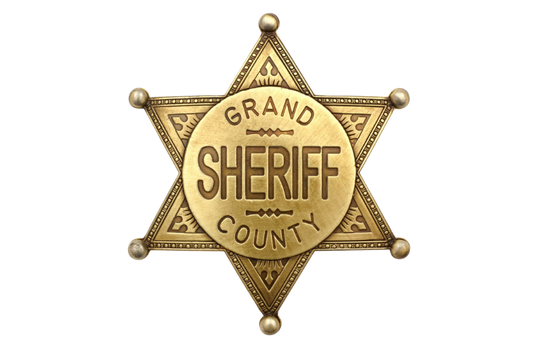 Grand County Sheriff Badge, Gold Finish