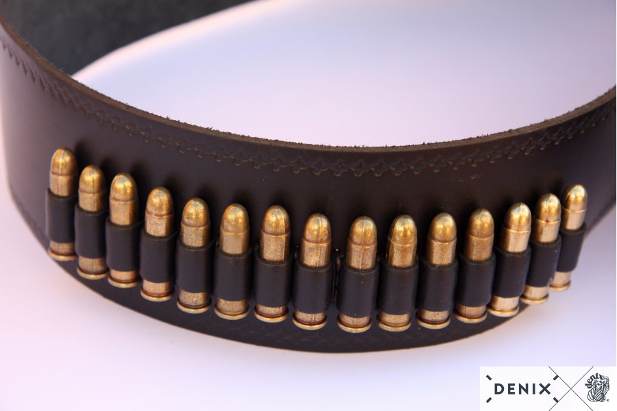 Holster Leather Cartridge Belt For Mare'S Leg Rifle, Brown 121cm Model: 3/701